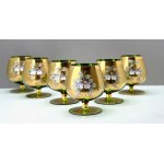 Komplet sześciu kieliszków do koniaku Bohemia Glass z lat 80-tych Czechosłowacja