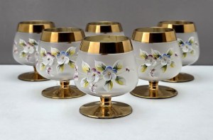 Set of cognac glasses - Bohemia early 20th century