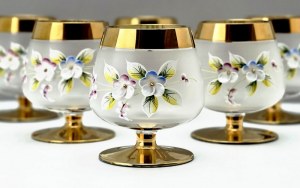 Set of cognac glasses - Bohemia early 20th century