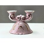 Świecznik z różowej porcelany - Pirken hammer - Czechosłowacja