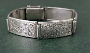 Srebrna bransoletka w stylu Art Deco - Czechosłowacja 1942-1945 [ srebro ]