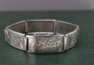 Srebrna bransoletka w stylu Art Deco - Czechosłowacja 1942-1945 [ srebro ]