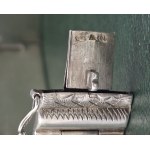 Srebrna bransoletka w stylu Art Deco z ręcznie wykonanym roślinnym grawerem [ srebro]