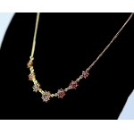 Gold-plated necklace with garnets pr. 900 silver - Czechoslovakia 1960s