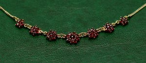 Gold-plated necklace with garnets pr. 900 silver - Czechoslovakia 1960s