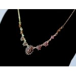 Necklace with natural Czech garnets sterling silver - 1950s