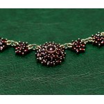 Necklace with natural Czech garnets sterling silver - 1950s