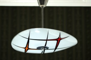 Designer Glass Lamp Napako 1970s Czechoslovakia Umbrella Type