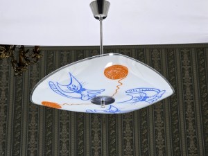 Fairy glass lamp Napako 1970s Czechoslovakia Umbrella type