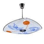 Bajkowa szklana lampa Napako lata 70te Czechosłowacja typu Parasolka