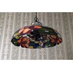 Lampa wisząca witrażowa w stylu Tiffany - lata 90-te