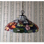 Lampa wisząca witrażowa w stylu Tiffany - lata 90-te