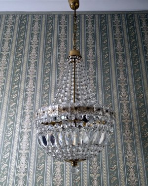 Original empire-style crystal chandelier - from the Jabloneckie Szklary factory in former Czechoslovakia