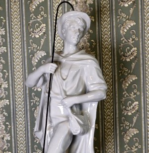 Large porcelain figure of a shepherd - Royal Dux - Czechoslovakia 1970s