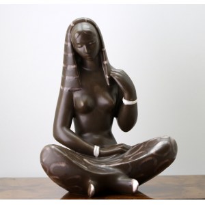 Sudanka duża figurka ceramiczna Kravsko Czechosłowacja lata 70-te