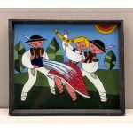 Adam Slowinski - Picture on glass - Smigus - dyngus - folk art - Zakopane 1970s