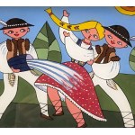 Adam Slowinski - Picture on glass - Smigus - dyngus - folk art - Zakopane 1970s
