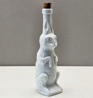 Oil container in the form of a hare - lattimo glass - early 20th century.