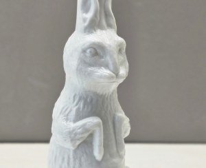 Oil container in the form of a hare - lattimo glass - early 20th century.