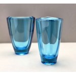Pair of turquoise vases proj. V. Hanus - Rudolfowa Hut - Czechoslovakia 1960s.