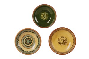 Set of three decorative platters, Cooperative of Folk and Artistic Industry 