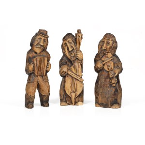 Rzeźby drewniane: Trio muzykantów