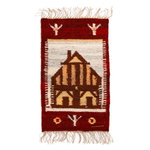 proj. Jolanta BANASZKIEWICZ (1926-?), Kilim „ULICÓWKA”, Spółdzielnia Pracy Rękodzieła Ludowego i Artystycznego Pilsko w Żywcu