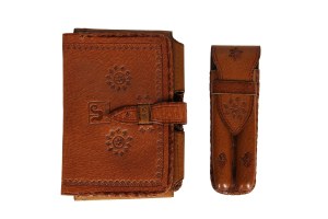 Two leather cases, Cepelia
