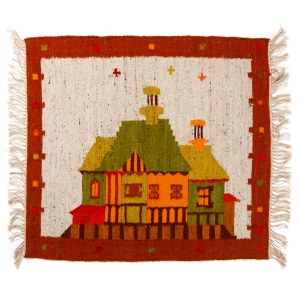 H.PISULA / A. CHOMICZ, Kilim „KOŚCIÓŁEK”, Spółdzielnia Pracy Rękodzieło Artystyczne w Leżajsk