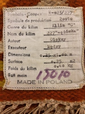 proj. Elżbieta OLEKSY, Kilim 