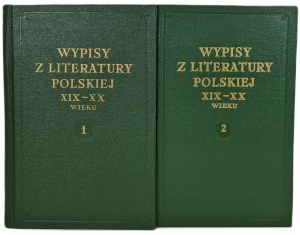 WYPISY Z LITERATURY POLSKIEJ XIX-XX WIEKU vol. 1-2, ed.1954
