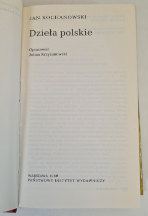KOCHANOWSKI Jan - Polish Works, ed.1980