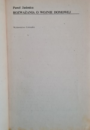 JASIENICA Pawel - DEVELOPMENTS ON THE DOMESTIC WAR, ed.1985