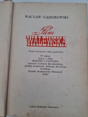 GĄSIOROWSKI Wacław - PANI WALEWSKA, publ.1968
