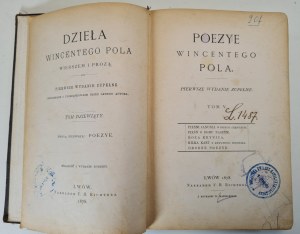 POEZYE WINCENTEGO POL Volume V - Song of Janusz, Song of Our House, Boża Krynica, A Few Cards, Drobne poezyje, Edition 1 of 1878