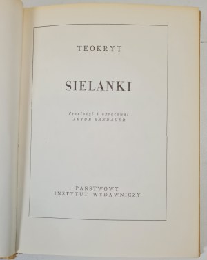 Theocritus - SIELANKI, published in 1969, Poets Library Series