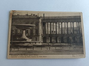 POSTCARD WARSAW SASKI SQUARE, STAFF BUILDING, STAMP