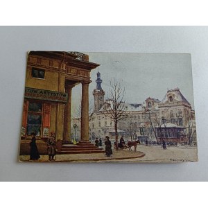 POCZTÓWKA WARSZAWA, MALARSTWO CIEŚLEWSKI RATUSZ, ZNACZEK, STEMPEL