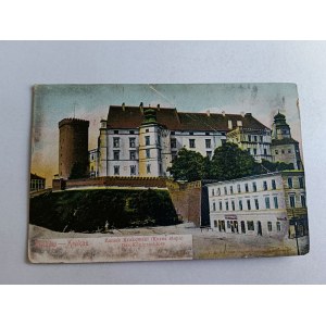 POCZTÓWKA KRKAÓW ZAMEK KRAKOWSKI KURZA STOPA, ZNACZEK, STEMPEL