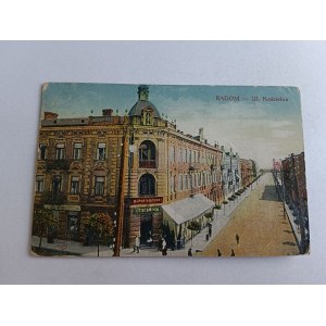 POCZTÓWKA RADOM ULICA KOŚCIELNA, ZNACZEK, STEMPEL, 1920 R