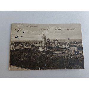 POCZTÓWKA POZNAŃ POSEN AKADEMIA, ZNACZEK, STEMPEL, 1913 R