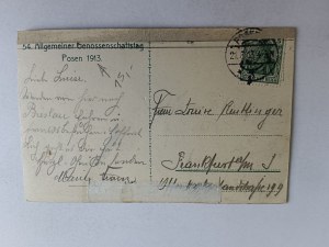 POSTCARD POZNAŃ POSEN ACADEMY, STAMP, STAMP, 1913