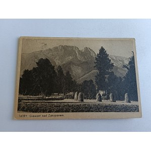 POCZTÓWKA TATRY ZAKOPANE, GIEWONT, ZNACZEK, 1948 R, ŻNIWA