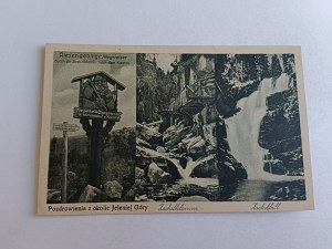 POSTCARD JELENIA GÓRA, SURROUNDINGS, KARKONOSZE, SZKLARSKA PORĘBA WATERFALL