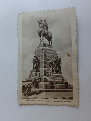 POSTCARD KRAKOW JAGIELLO'S MONUMENT