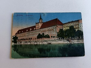 POSTCARD WROCŁAW BRESLAU UNIVERSITY, STAMP KATTOWITZ