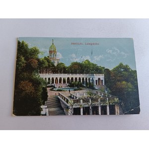 POCZTÓWKA WROCŁAW BRESLAU LIEBIGSHOHE, STEMPEL, ZNACZEK 1914 R