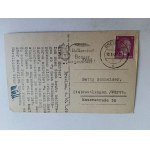 POCZTÓWKA WROCŁAW BRESLAU POMNIK, STEMPEL, ZNACZEK 1945 R