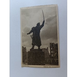 POCZTÓWKA WARSZAWA POMNIK JANA KILIŃSKIEGO, ZNACZEK, 1950 R
