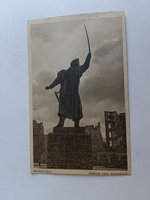 POSTCARD WARSAW JAN KILIŃSKI MONUMENT, STAMP, 1950